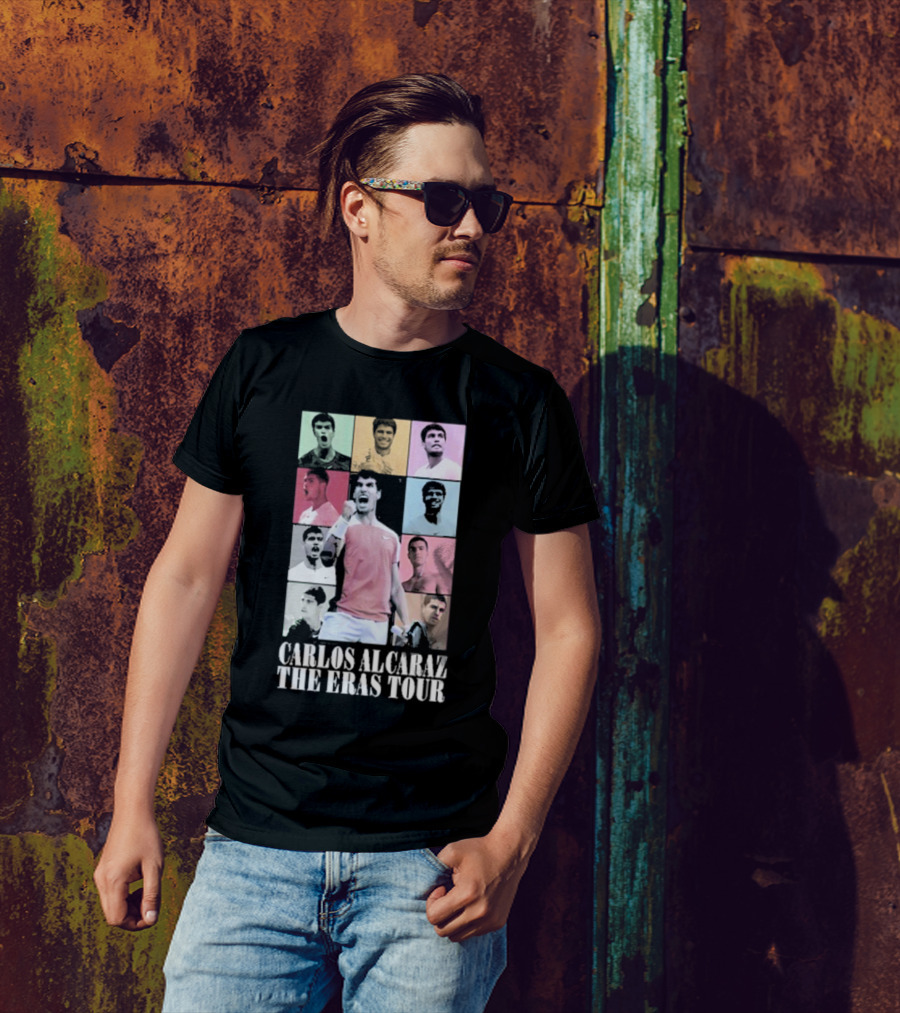 Carlos Alcaraz The Eras Tour Multicolor Champion Celebration Montage T-Shirt