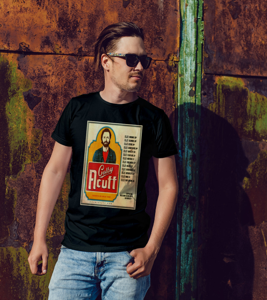 Colby Acuff Tour Dates Cincinnati Detroit Grand Rapids Rapid City Clear Lake Houston Helotes Des Moines Cedar Lodge Boise Fort Laramie Supporting Muscadine Bloodline Ian Munsick T-Shirt