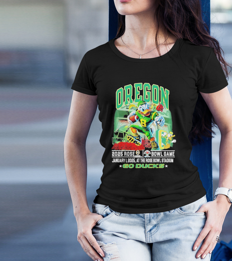 Oregon Ducks 2025 Rose Bowl Game January 1 At Rose Bowl Stadium Go Ducks T-Shirt