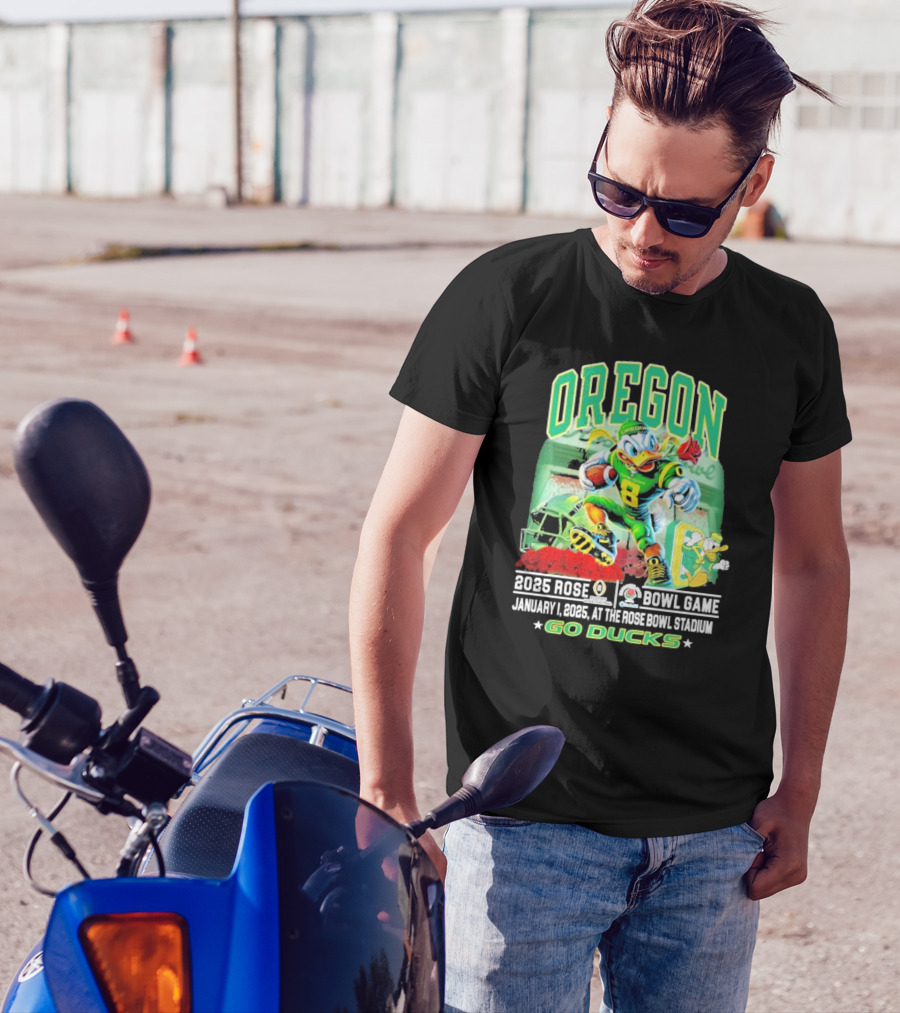 Oregon Ducks 2025 Rose Bowl Game January 1 At Rose Bowl Stadium Go Ducks T-Shirt