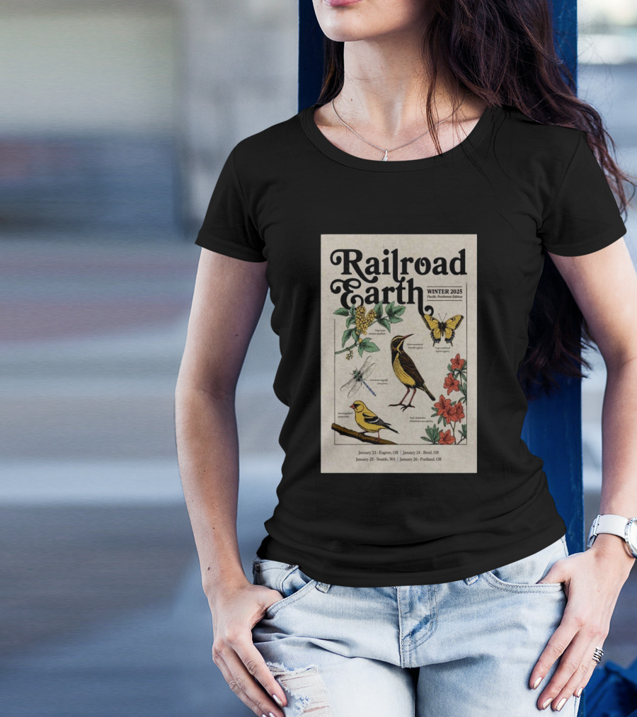 Railroad Earth Winter 2025 Pacific Northwest Edition January Tour Dates Eugene Bend Seattle Portland T-Shirt