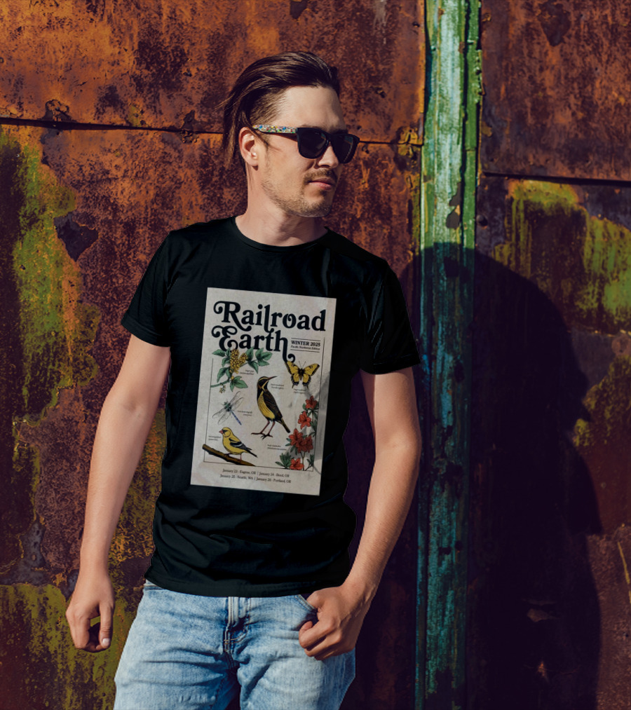 Railroad Earth Winter 2025 Pacific Northwest Edition January Tour Dates Eugene Bend Seattle Portland T-Shirt