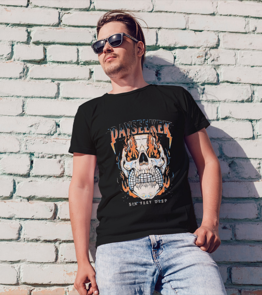 Dayseeker Six Feet Deep Flaming Skull T-Shirt