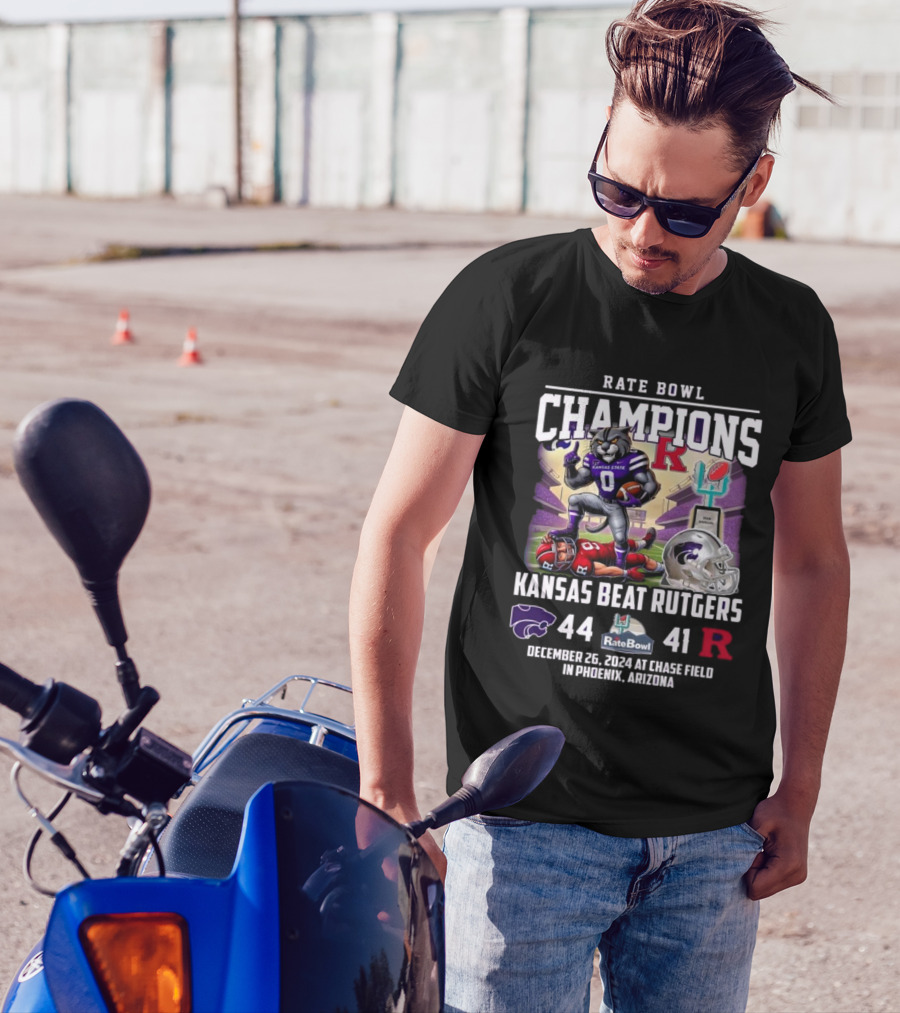Rate Bowl Champions Kansas State Wildcats Beat Rutgers December 26, 2024 Chase Field Phoenix Arizona T-Shirt