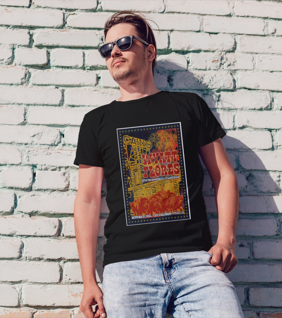 Wyatt Flores With The Damn Quails And Lance Roark At Cain’s Ballroom Tulsa OK December 31 T-Shirt