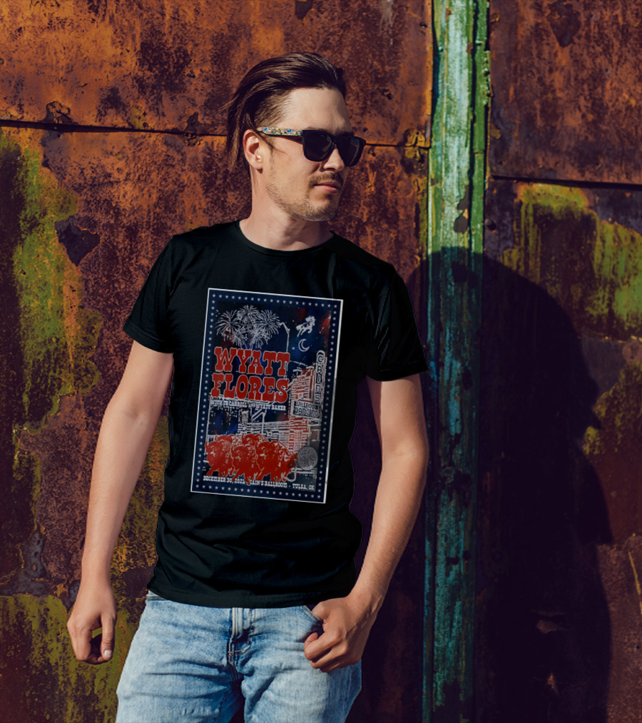 Wyatt Flores With TJ Carroll And Dylan Baker December 30 2024 Cain’s Ballroom Tulsa OK T-Shirt