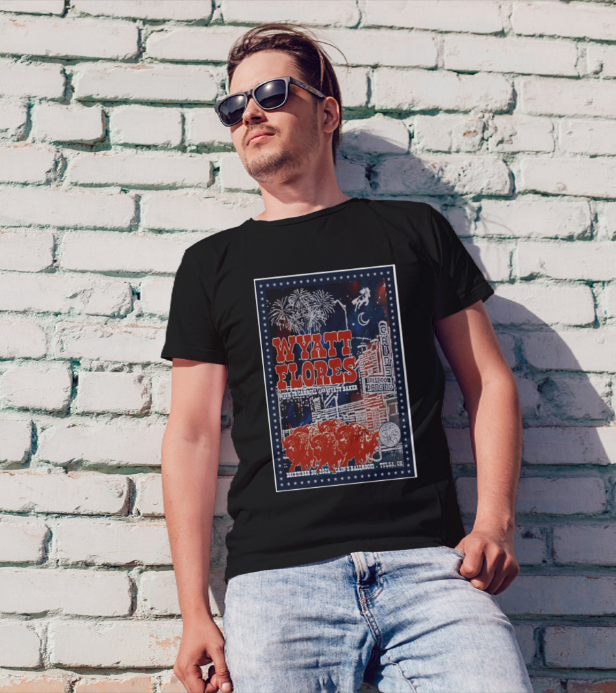 Wyatt Flores With TJ Carroll And Dylan Baker December 30 2024 Cain’s Ballroom Tulsa OK T-Shirt