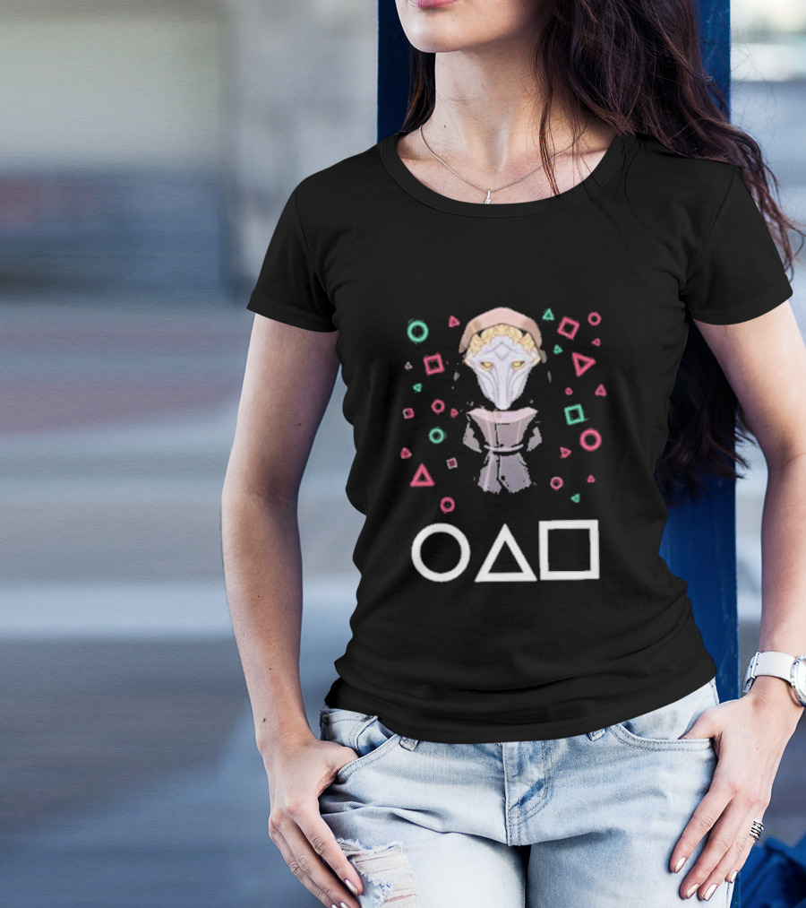 Viktor Arcane Squid Game Front Man Mask Symbols T-Shirt