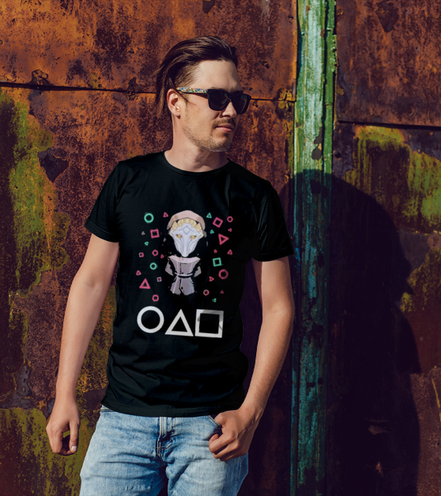 Viktor Arcane Squid Game Front Man Mask Symbols T-Shirt