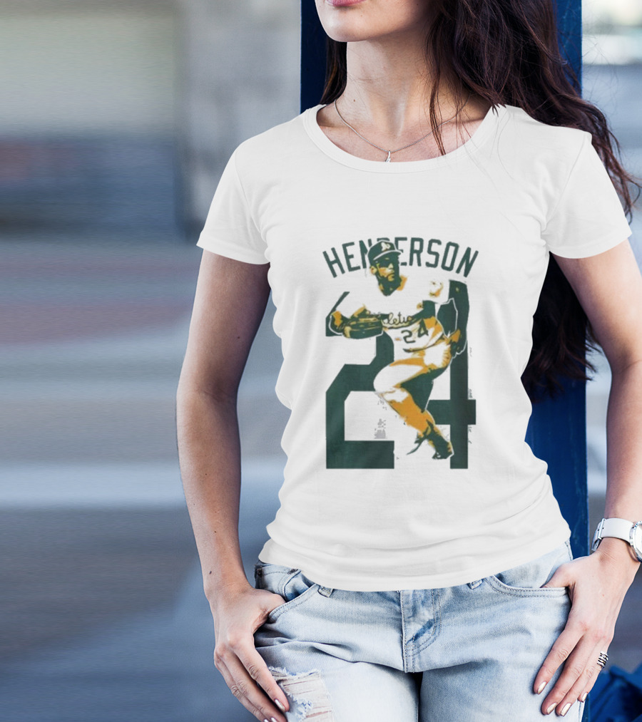Athletics Forever Rickey Henderson 24 Thank You For Memories T-Shirt