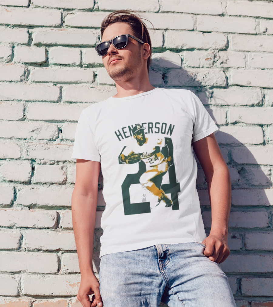 Athletics Forever Rickey Henderson 24 Thank You For Memories T-Shirt
