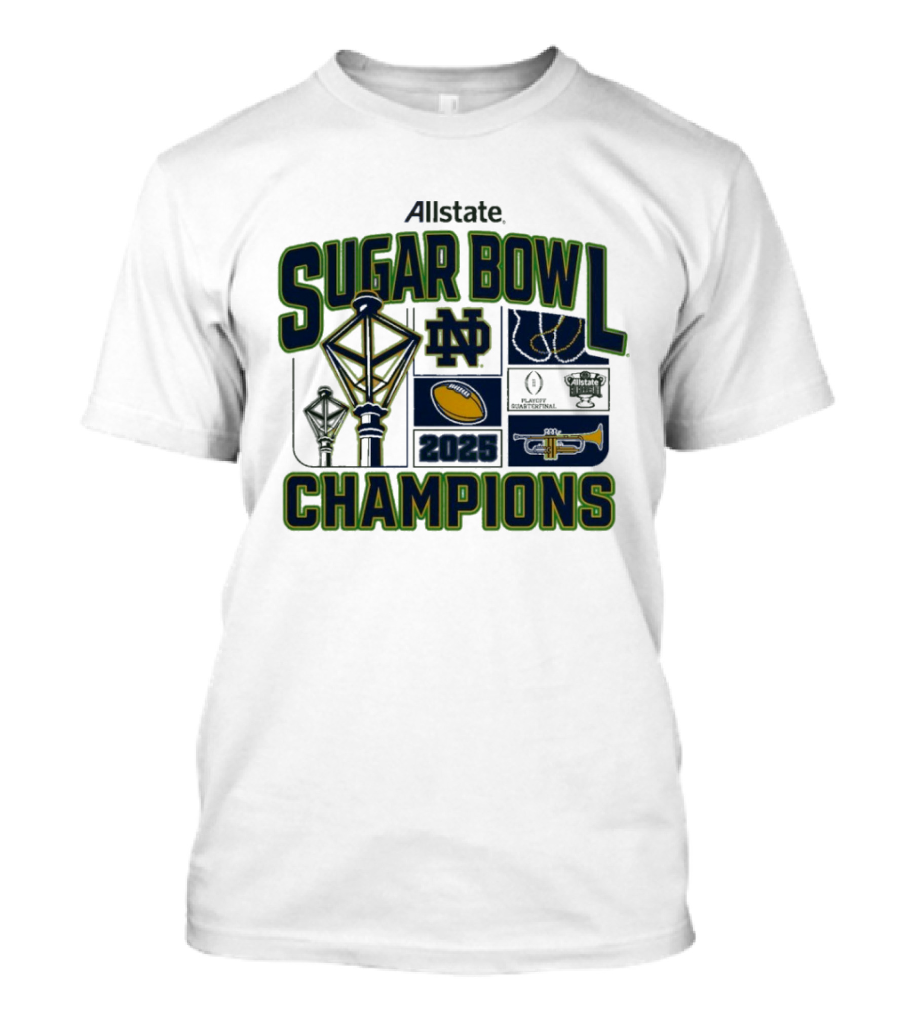 Notre Dame Fighting Irish 2025 College Football Playoff Sugar Bowl Champions T-Shirt