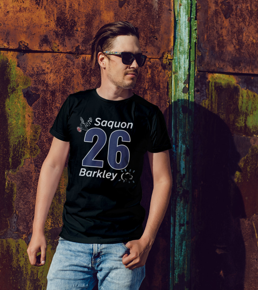 Saquon Barkley 26 Eagle Pen Stat Football Theme T-Shirt