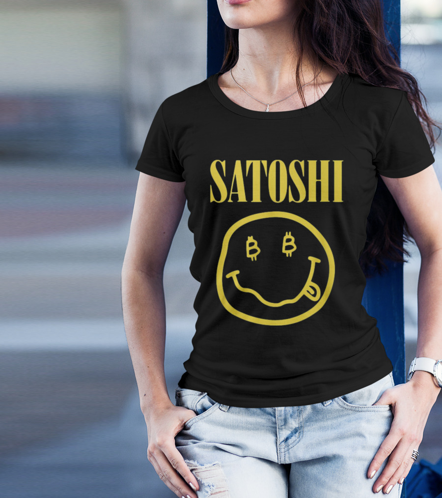 Satoshi Bitcoin Smile Logo Icon T-Shirt