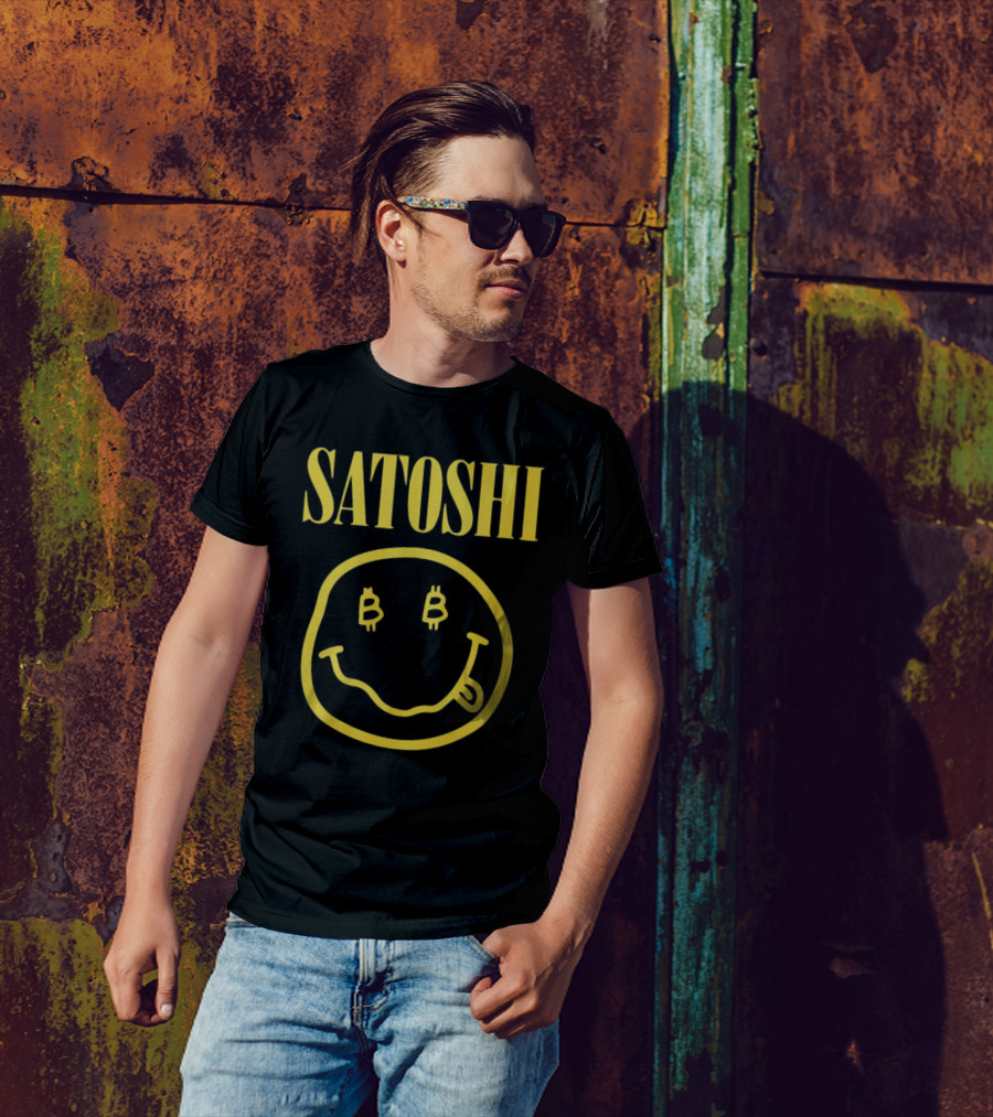 Satoshi Bitcoin Smile Logo Icon T-Shirt