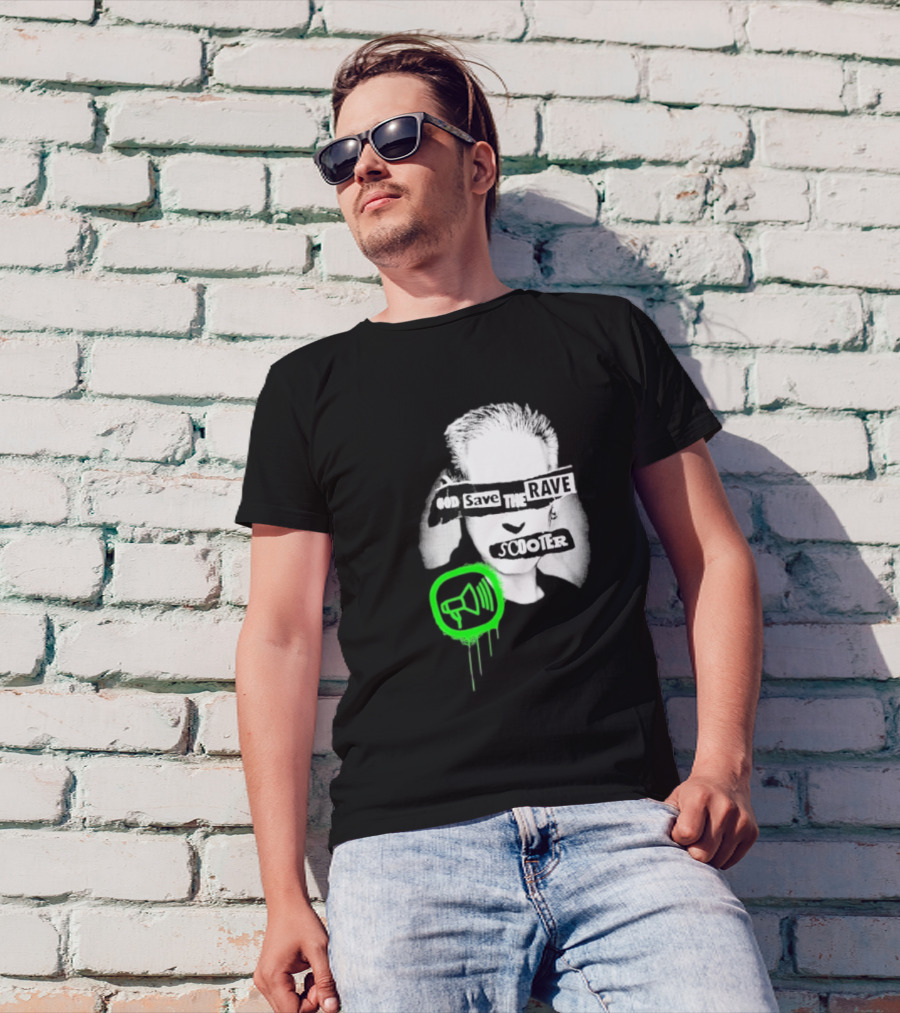 Scooter God Save The Rave Speaker Icon Bold Design T-Shirt
