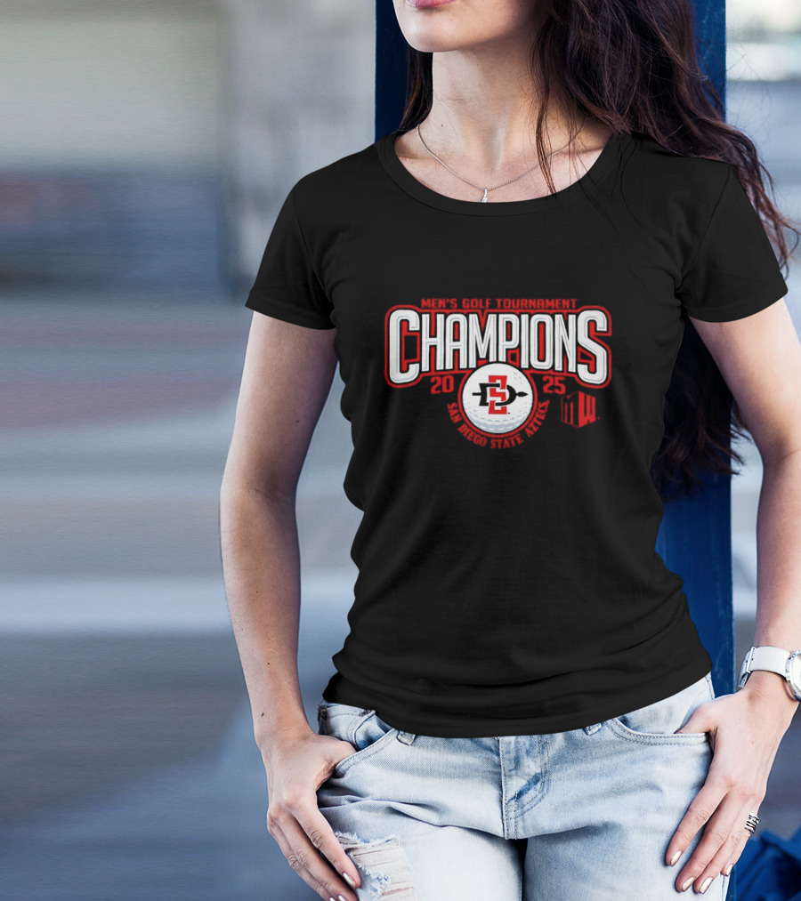 SDSU Champions 2025 San Diego State Golf Mountain West Tournament T-Shirt