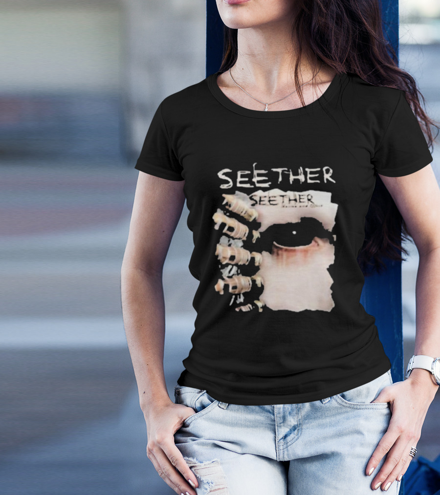 Seether Karma And Effect Eye Skeleton Couple Image T-Shirt