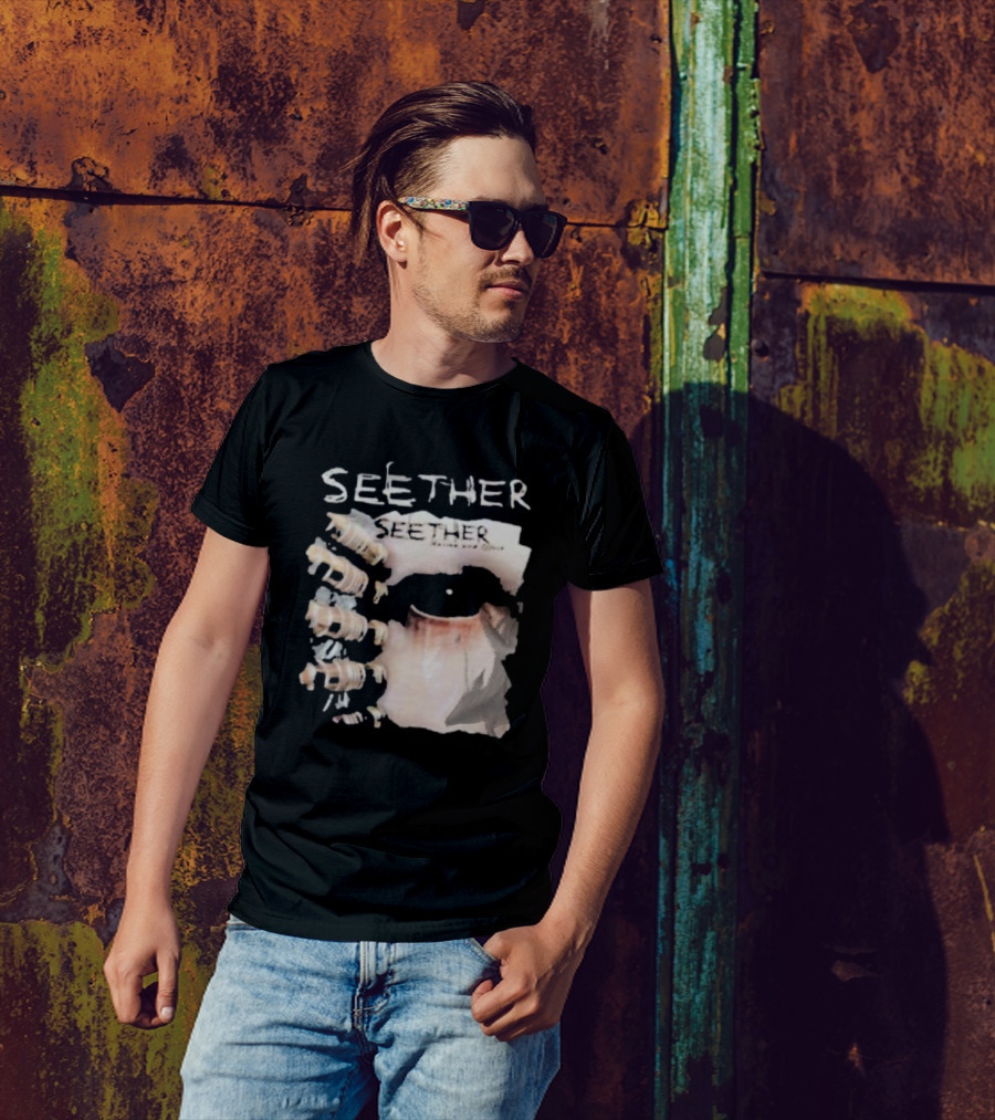 Seether Karma And Effect Eye Skeleton Couple Image T-Shirt