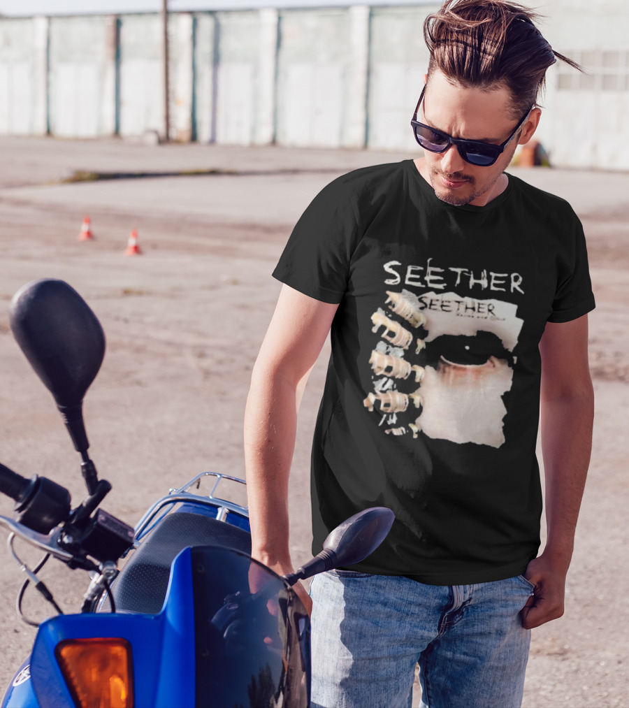 Seether Karma And Effect Eye Skeleton Couple Image T-Shirt