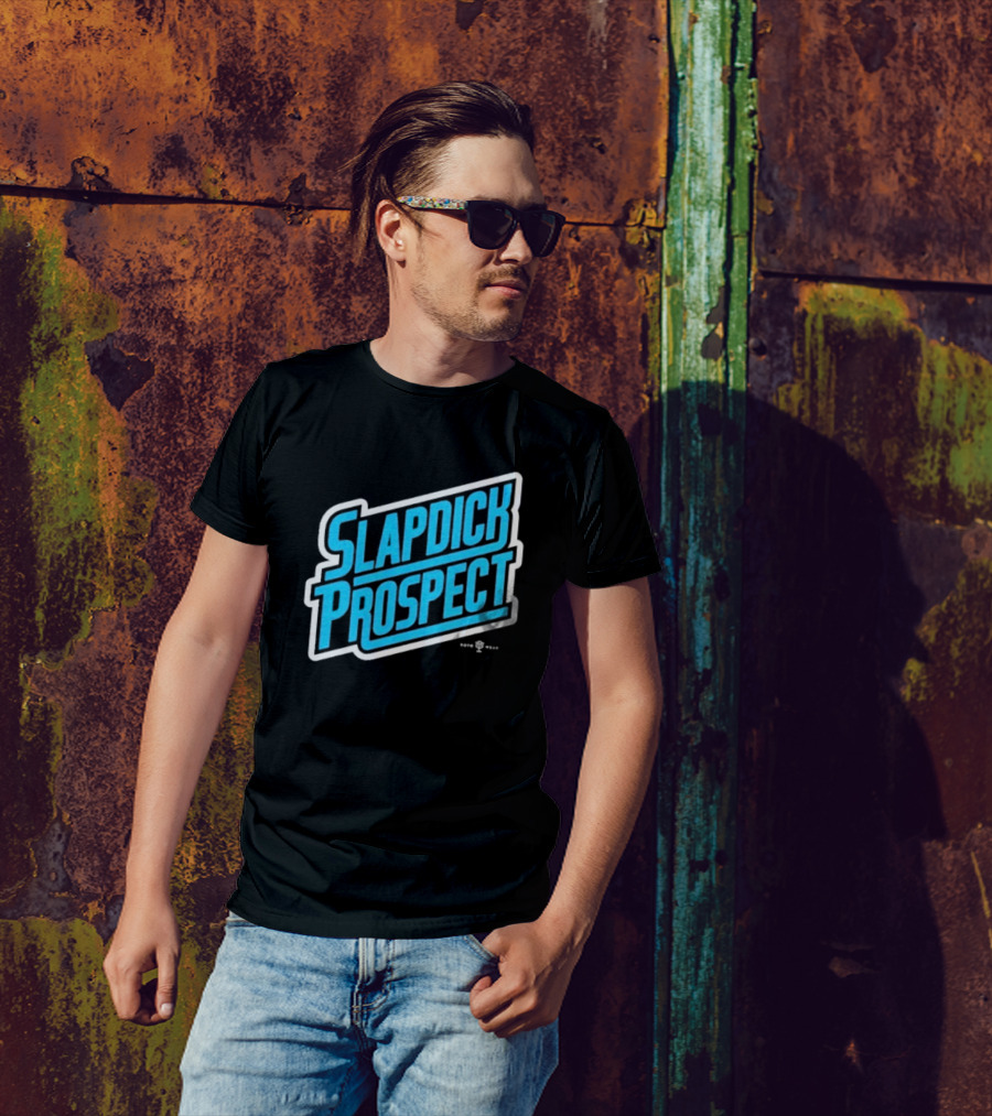 Slapdick Prospect Blue Bold Text T-Shirt