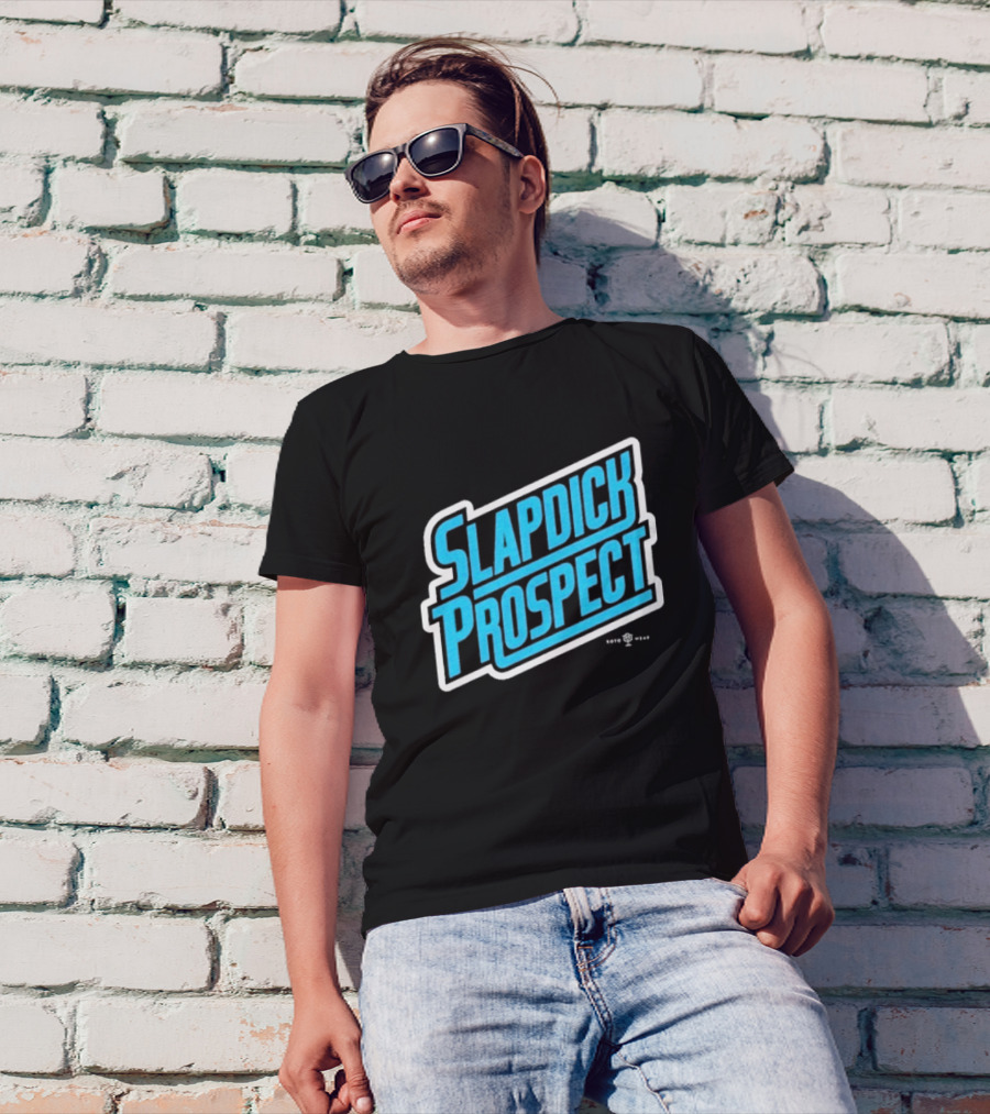 Slapdick Prospect Blue Bold Text T-Shirt
