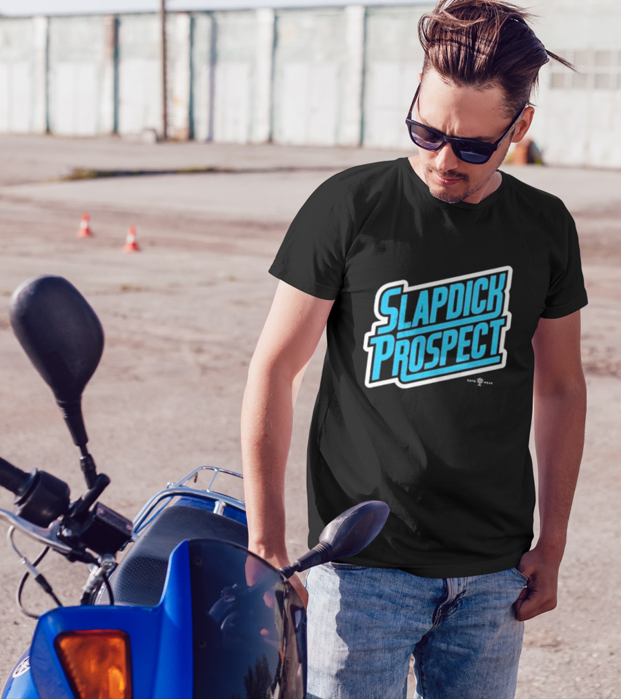 Slapdick Prospect Blue Bold Text T-Shirt