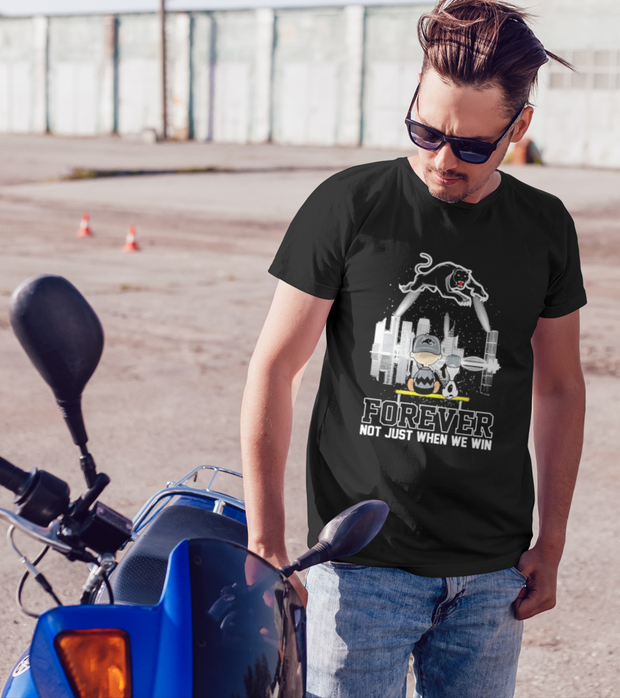 Snoopy Charlie Brown Peanuts Penrith Panthers Forever Skyline Not Just When We Win T-Shirt