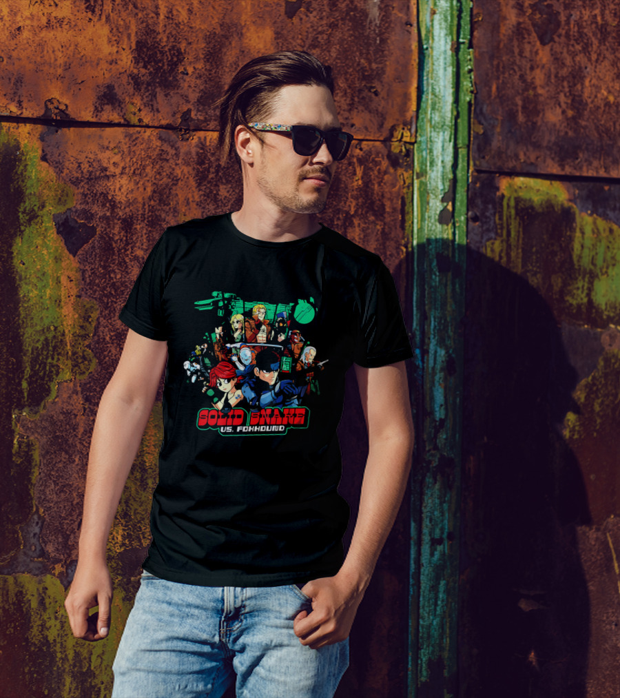 Solid Snake Vs Foxhound Cartoon Characters Comic Style Adventure T-Shirt