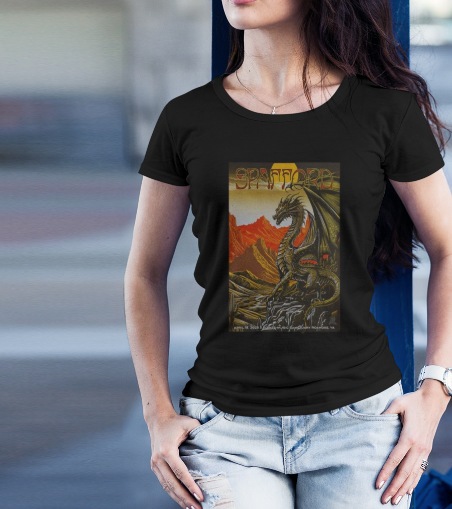 Spafford Roanoke VA 5 Points Music Sanctuary April 18 2025 Dragon Desert Scene T-Shirt