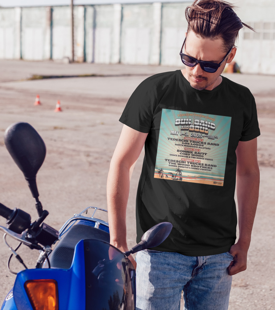 Tedeschi Trucks Band Presents Sun Sand And Soul May 1-3 2025 Panama City Beach Florida Bonnie Raitt Los Lobos The Wood Brothers T-Shirt