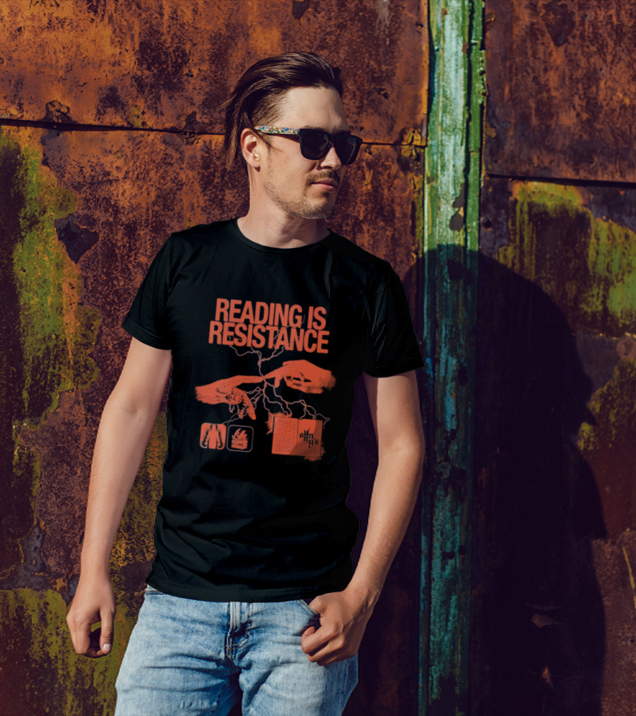 Sunnys Book Truck Reading Is Resistance With Hands And Open Books T-Shirt
