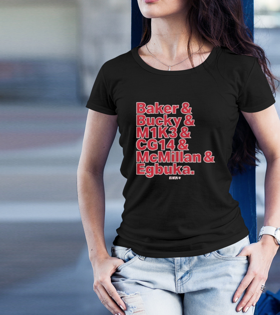 Baker & Bucky & M1K3 & CG14 & McMillan & Egbuka Names Tampa Bay Buccaneers T-Shirt