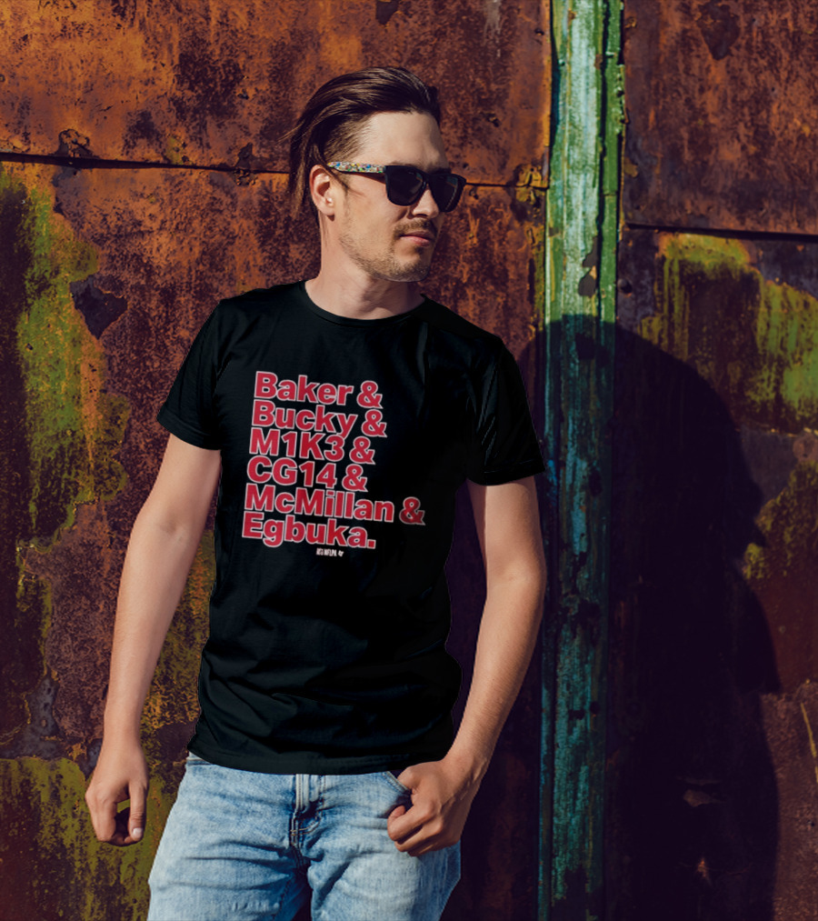 Baker & Bucky & M1K3 & CG14 & McMillan & Egbuka Names Tampa Bay Buccaneers T-Shirt