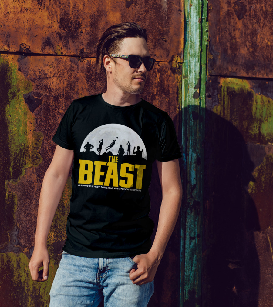 The Beast Is Always The Most Dangerous When They're Vulnerable Silhouettes Moon Scene T-Shirt
