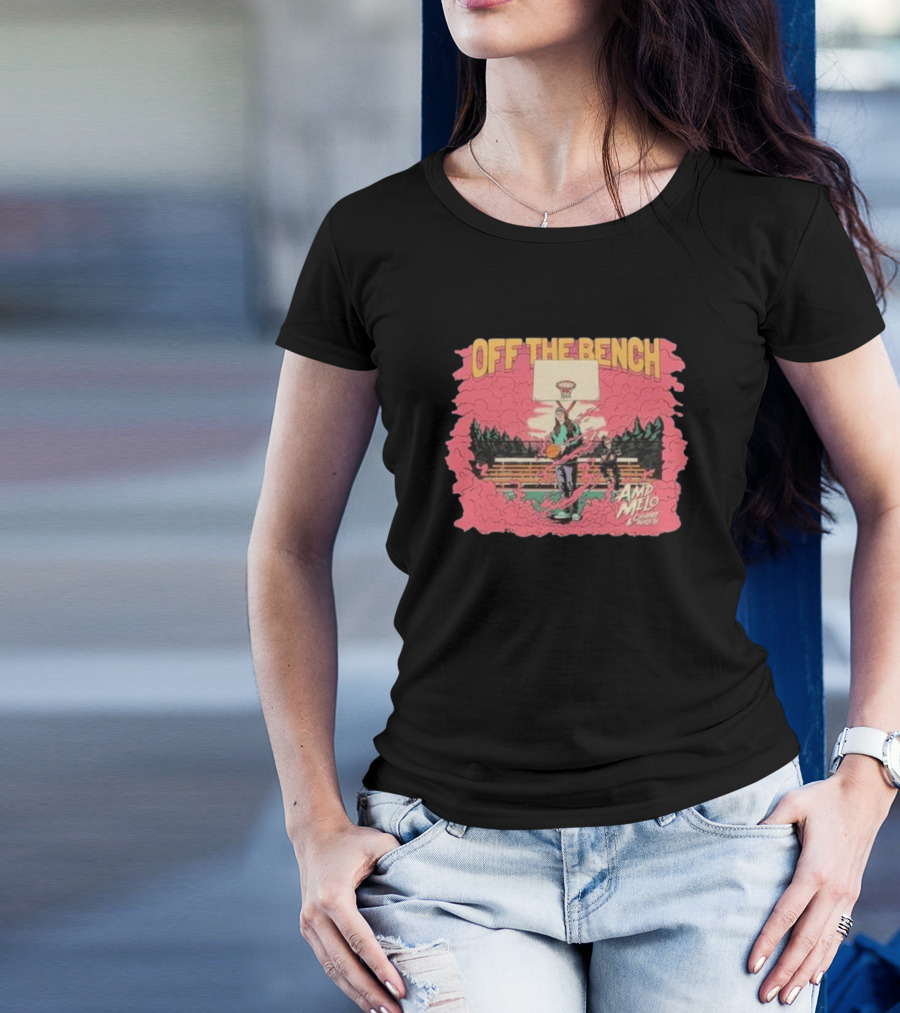 Off The Bench AMD Melo Chubby & Wallets Album Basketball Court Scene T-Shirt