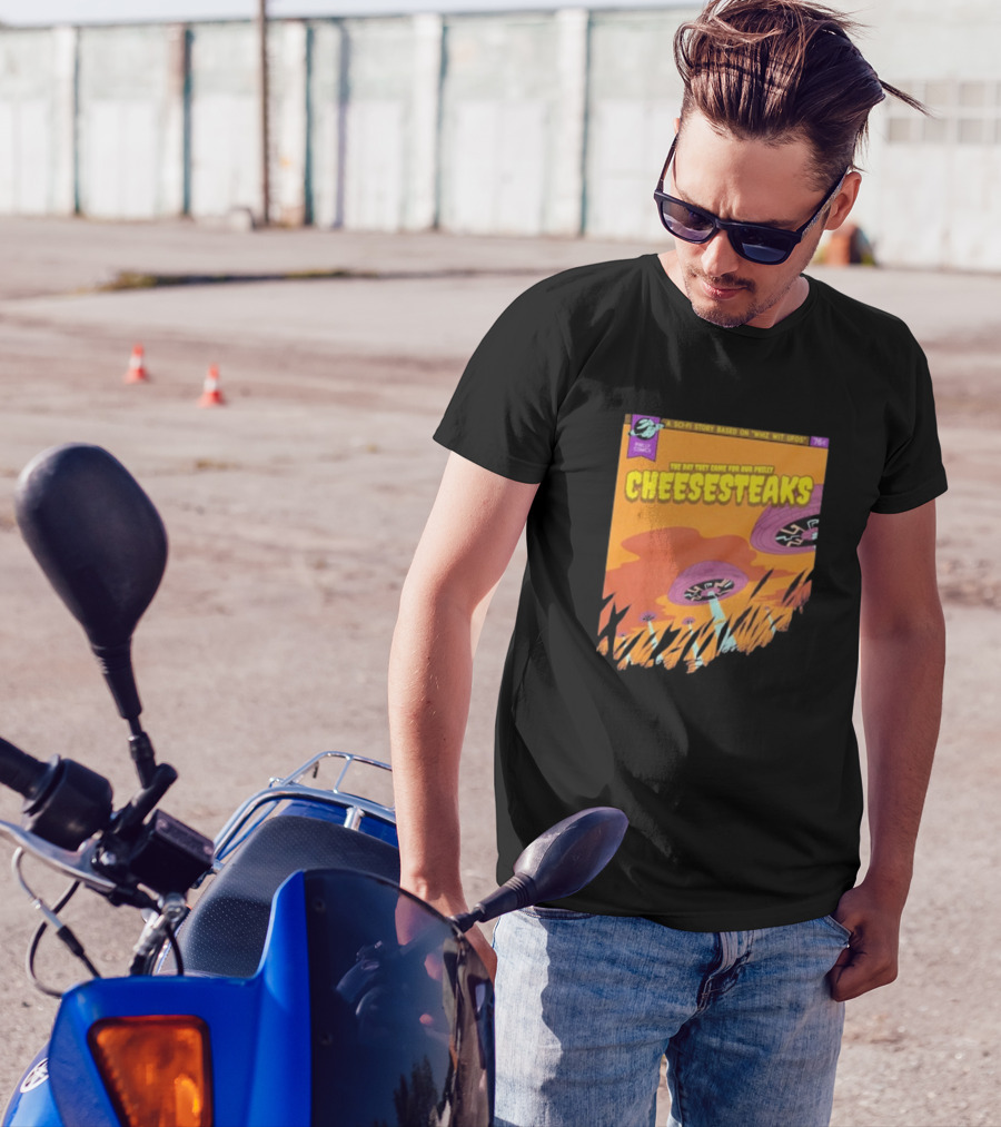 Philly Comics Alien UFO Cheesesteaks Abduction Sci-Fi Story Whiz With UFOs T-Shirt