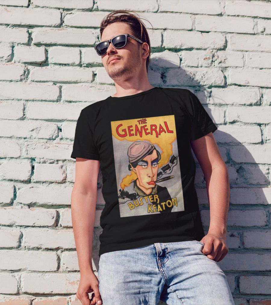 The General Buster Keaton 1926 Train Smoke Caricature T-Shirt