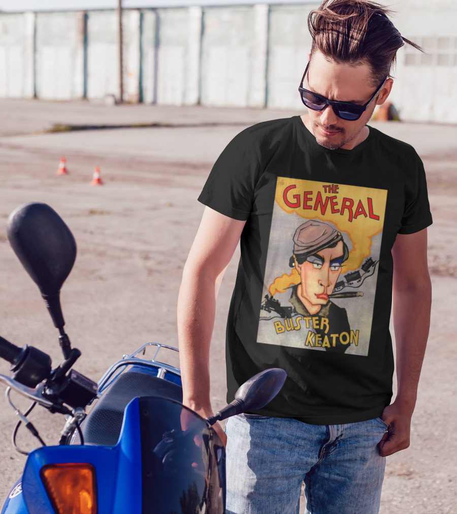 The General Buster Keaton 1926 Train Smoke Caricature T-Shirt