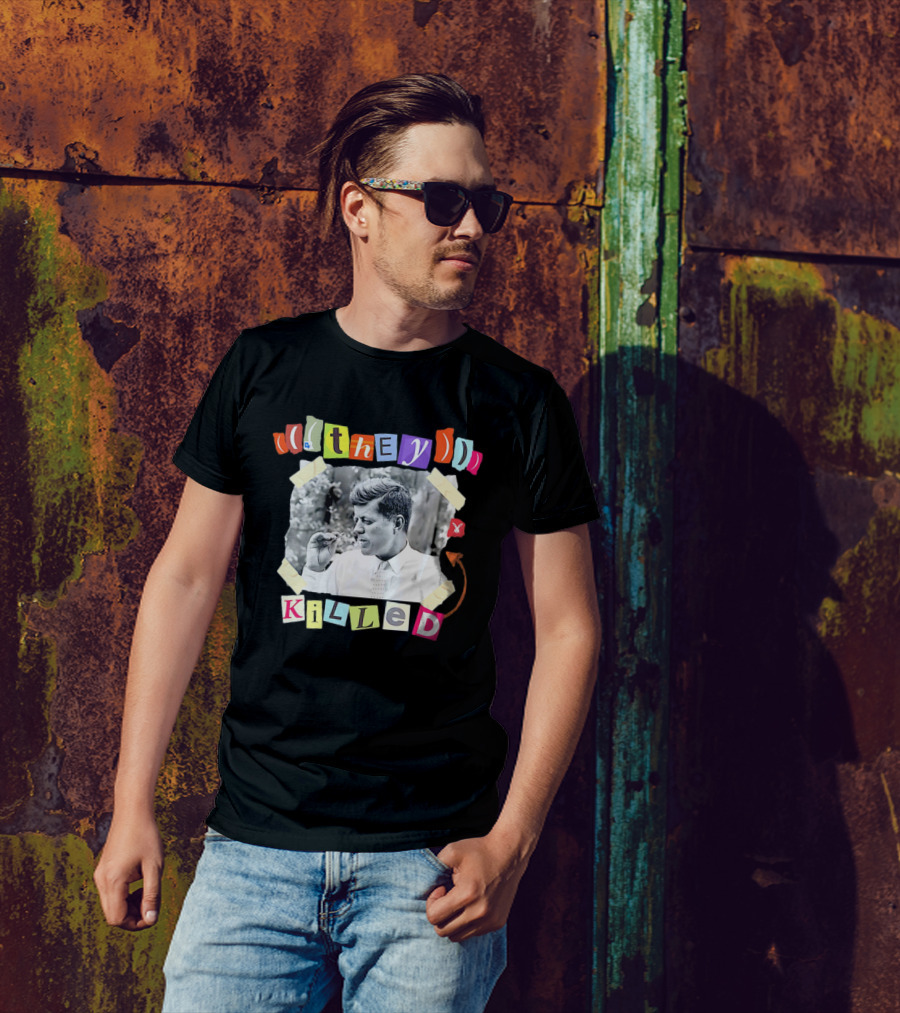 They Killed John F. Kennedy Smoking Retro Style T-Shirt