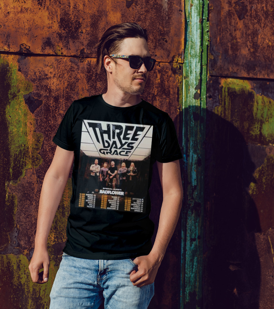 Three Days Grace UK And EU Tour 2025 Dates With Special Guests Badflower T-Shirt