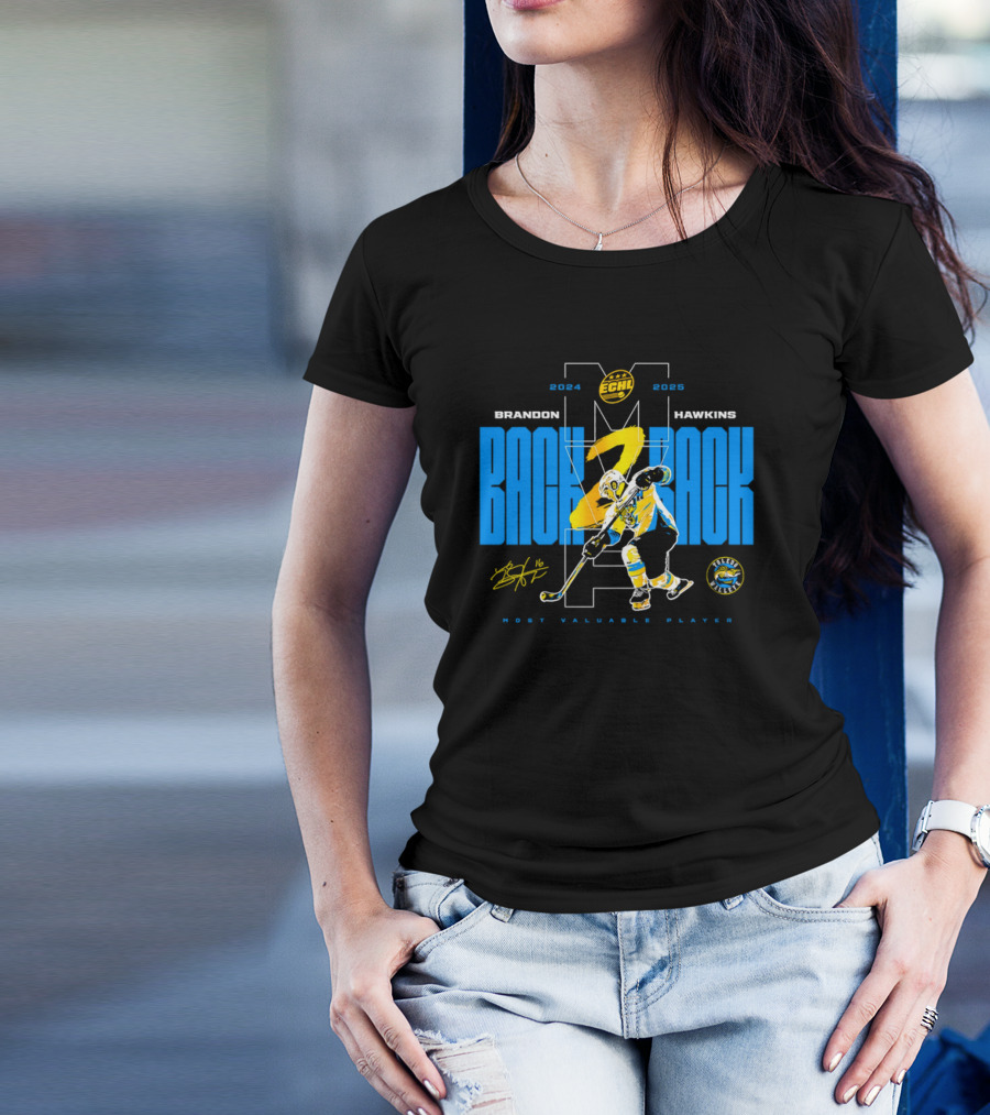 Brandon Hawkins Back To Back Most Valuable Player 2024 2025 Toledo Walleye Signature T-Shirt