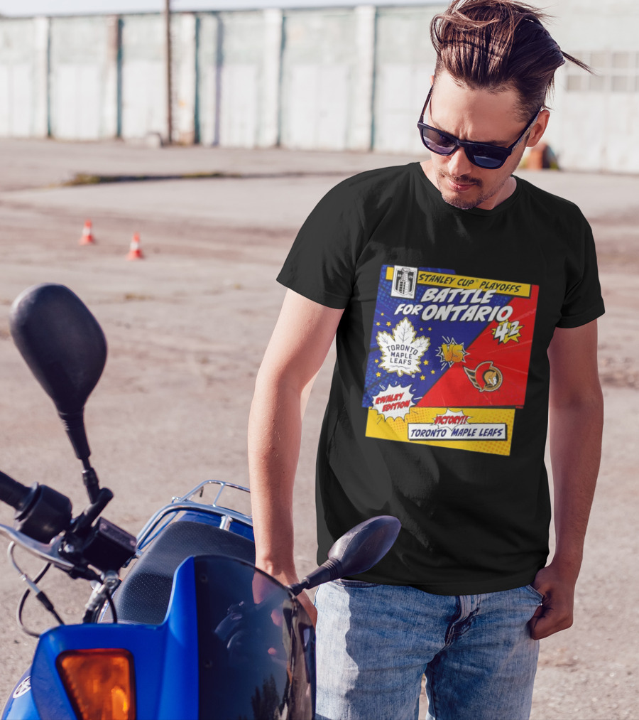 Stanley Cup Playoffs 2025 Battle For Ontario Toronto Maple Leafs Vs Ottawa Senators Rivalry Edition Victory 4-2 T-Shirt