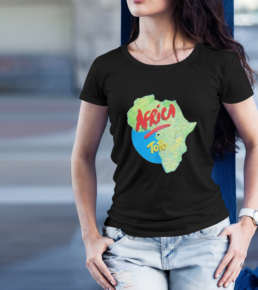 Toto Africa Map Shape With Record Design T-Shirt