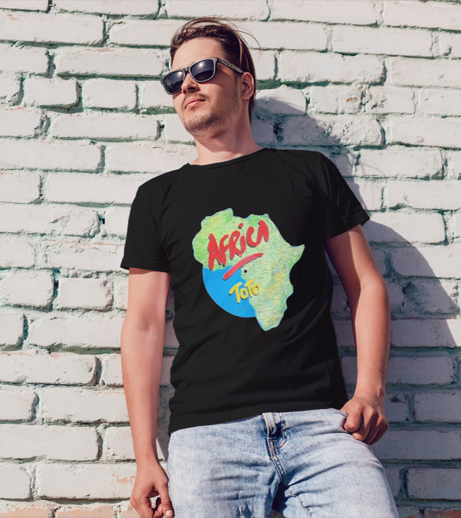 Toto Africa Map Shape With Record Design T-Shirt