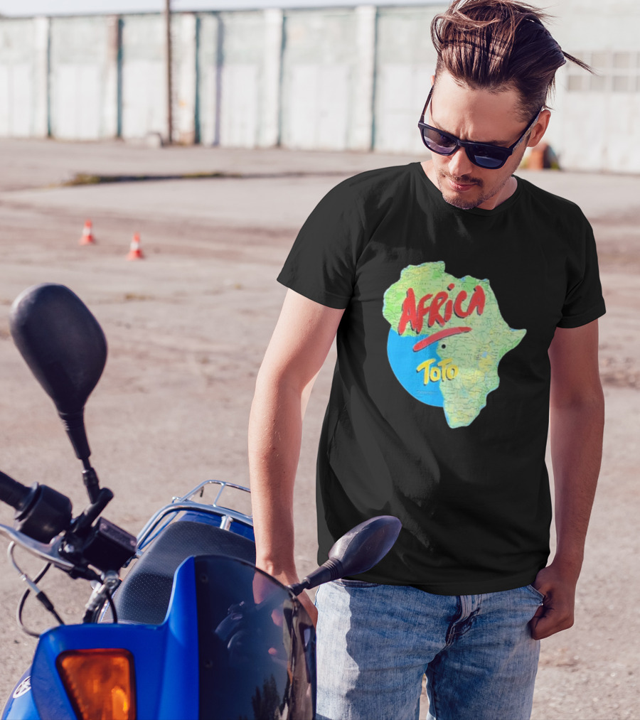 Toto Africa Map Shape With Record Design T-Shirt