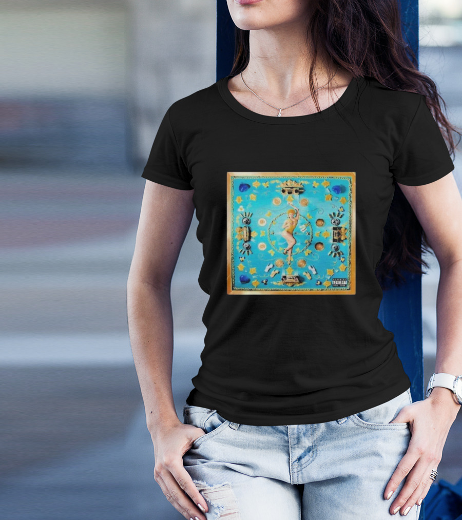 Ice Spice Y2K I'm Just A Girl Vintage Style Pop Art Blue Gold Elements T-Shirt