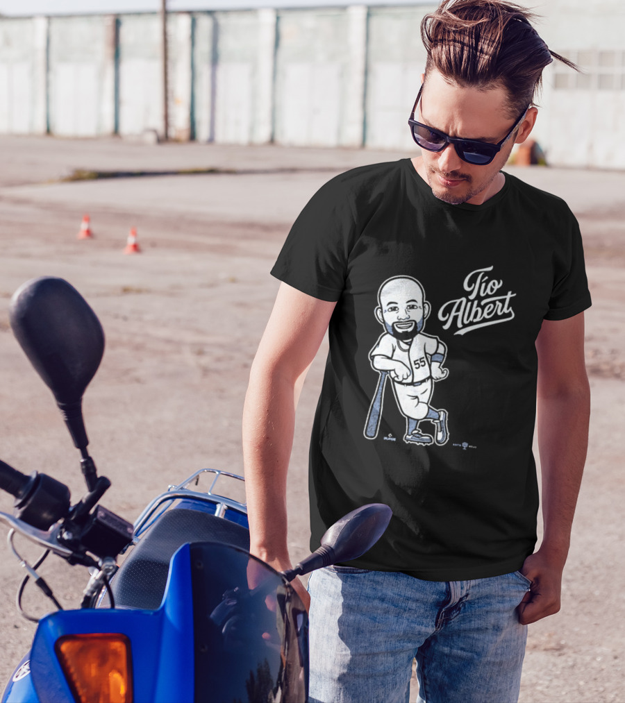 Tío Albert Baseball Player Cartoon With Bat And Number 55 T-Shirt