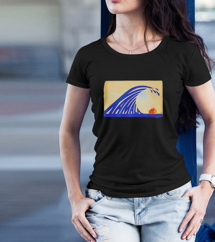 Kamala Wave Blue And Orange Graphic T-Shirt