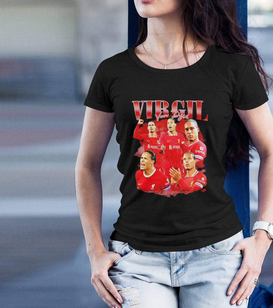 Virgil Van Dijk Liverpool FC Number 4 Captain Liverpool Red Jersey T-Shirt